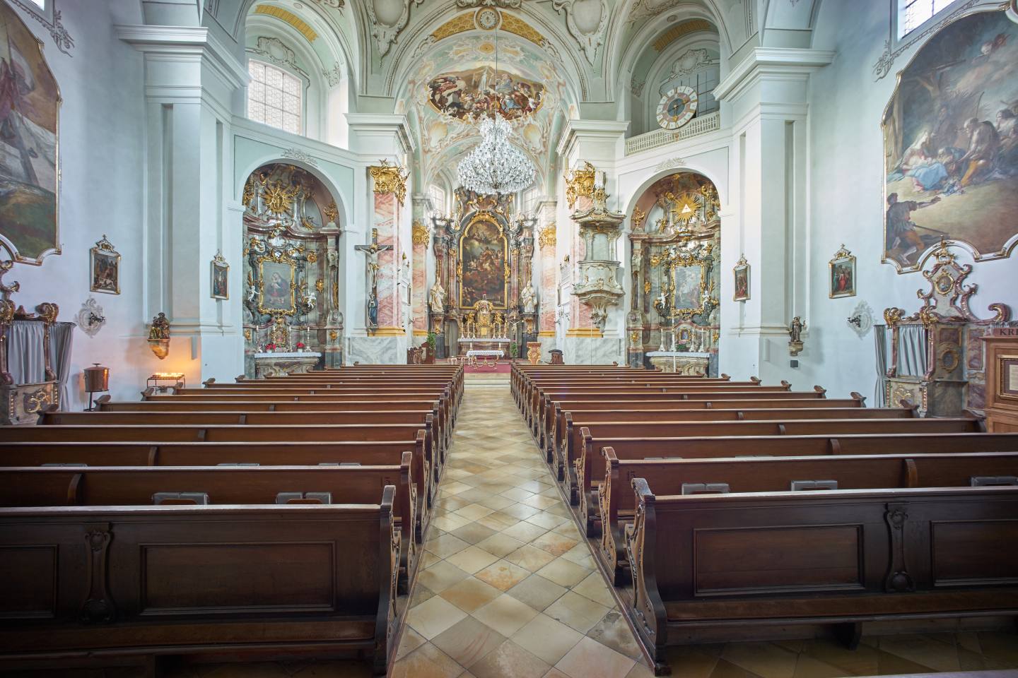 eschenlohe-st.clemens-q01 Innenraum der Kirche